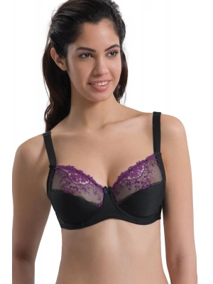 MOR SİYAH MI Emay 136 C Balenli Toparlayıcı Dantelli Sütyen