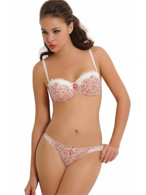 Nbb 4309 Push-Up Straplez Çiçekli Sütyen Takım