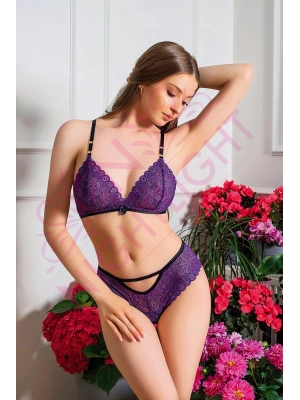 Nightlight Lastikli Dantel Fantazi Sütyen Külot Takım