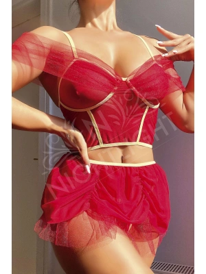 Nightlight Mini Etekli Fantazi Bustiyerli Takım