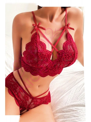 Nightlight Özel Bölgesi Açık Seksi Bustiyerli Sütyen Külot Takım