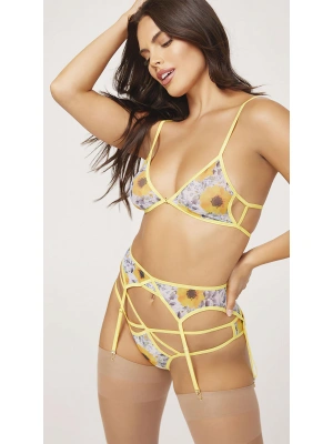 Nightlight Sarı Çiçekli Jartiyer Takım