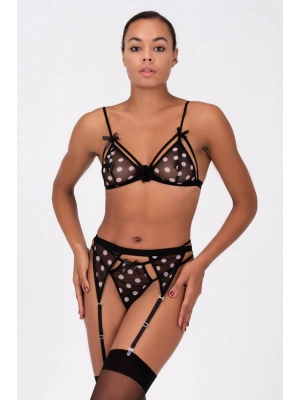 Nokta Tül Jartiyerli Sütyen Külot Takım 51192