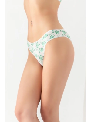 PAMUKLU DESENLİ, 3'LÜ SLİP KÜLOT YEŞİL (MGP2961)