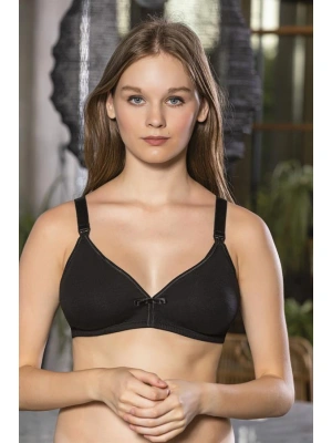 PAMUKLU EMZİRME SÜTYENİ SİYAH (MGP1080)