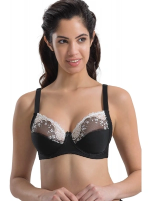 SİYAH BEYAZ MI Emay 136 B Balenli Toparlayıcı Dantelli Sütyen