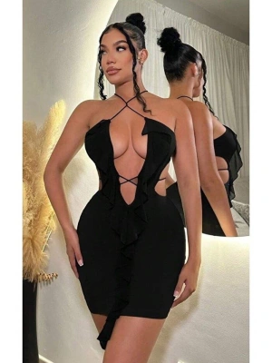 Siyah Fantezi Elbise 5086