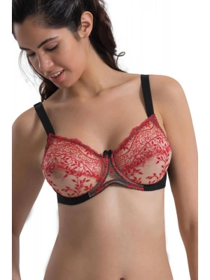 SİYAH-KIRMIZI MI Emay 148 B Balenli Toparlayıcı Sütyen