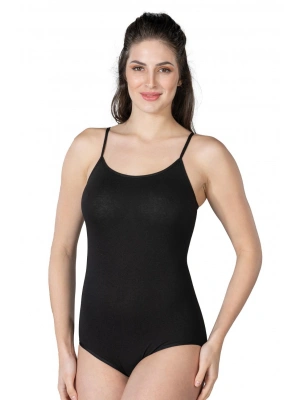 SİYAH MI Emay 1415 Modal Cotton Çıtçıtlı İnce Askılı Body