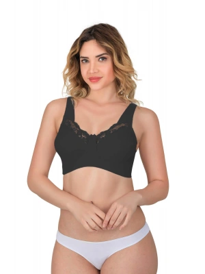 SİYAH MI Emay 181 B Dantelli Toparlayıcı Cotton Sütyen