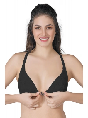 SİYAH MI Emay 187 B Önden Açılır Balenli Sporcu Sütyen