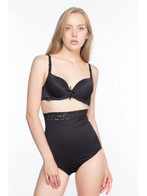 SİYAH MI Emay 2028 Dantelli Yüksek Bel Slip Korse