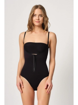 SİYAH MI Emay 2043 Göğsü Açık Agraflı Body Korse