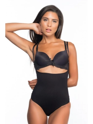 SİYAH MI Emay 2073 Göğüsü Açık Desenli Body Korse
