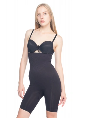 SİYAH MI Emay 2074 Yüksek Bel Desenli Double Uzun Paça Korse