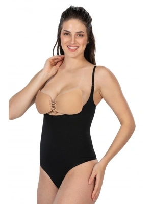 SİYAH MI Emay 2076 Göğüsü Açık String Body Korse