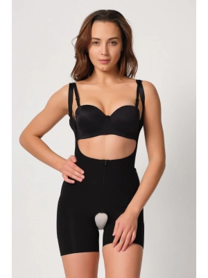 SİYAH MI Emay 2834 Göğsü Açık Ferumalı Tül Popo Boy Lazer Korse