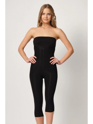 SİYAH MI Emay 2868 Fermuarlı Kapri Tayt Lazer Korse