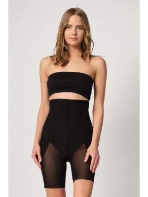 SİYAH MI Emay 2928 Ön Agraflı Tül Paçalı Lazer Korse