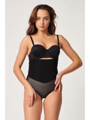 SİYAH MI Emay 2945 Tül Karyokalı Slip Lazer Korse