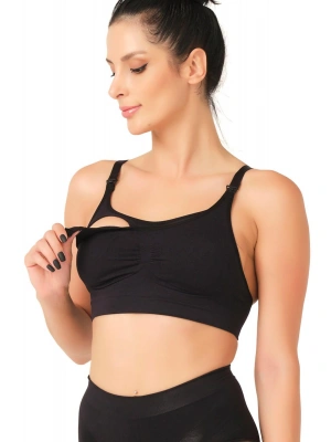 SİYAH MI Emay 5320 Agraflı Emzirme Sütyen