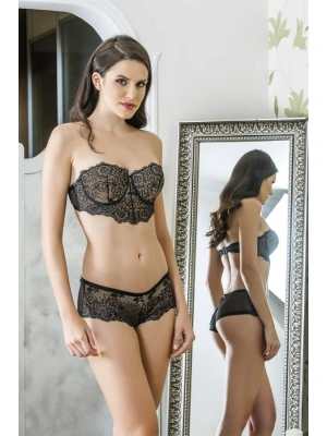 STRAPLEZ SÜTYEN, BOXER TAKIM SİYAH (MGP3513)