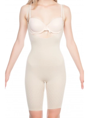 TEN MI Emay 2038 Popo ve Göğsü Açık Paçalı Boy Korse