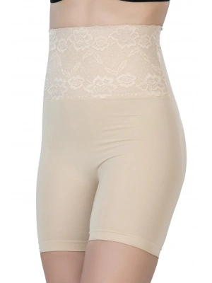 TEN MI Emay 2091 Önü Dantelli Yüksek Bel Boxer Korse