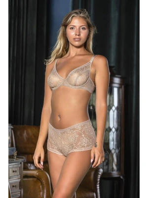 TRANSPARAN SÜTYEN, BOXER TAKIM CAPPUCİNO (MGP31123)