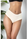 3'LÜ PAKET DİKİŞSİZ, İZ YAPMAZ, LAZER KESİM, YÜKSEK BEL SLİP KÜLOT EKRU (MGP21263)