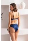BALENLİ KAPSIZ SÜTYEN VE SLİP KÜLOT TAKIM LACİVERT (32121)