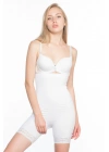 BEYAZ MI Emay 2027 Yüksek Bel Dantelli Paçalı Korse