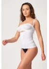 BEYAZ MI Emay 2030 Agraflı Göğsü Açık Atlet Korse