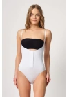 BEYAZ MI Emay 2043 Göğsü Açık Agraflı Body Korse
