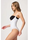 BEYAZ MI Emay 2043 Göğsü Açık Agraflı Body Korse