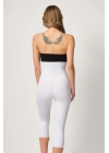 BEYAZ MI Emay 2868 Fermuarlı Kapri Tayt Lazer Korse