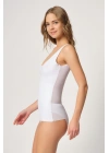 BEYAZ MI Emay 2938 Sırtı Tül Karyokalı Destekli Atlet Korse