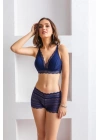 BRALET SÜTYEN BOXER TAKIM LACİVERT (MGP31813)