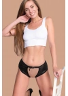 Deri Görünümlü Ortası Açık Fantezi Kemerli Boxer Külot 81034