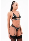 Deri Görünümlü Sexi Harness Deri Li Jartiyer Takım Set 51210