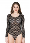 Derya Kurşun Bisiklet Yaka Dantelli Çıtçıtlı Kadın Body 327