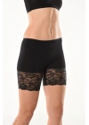 Derya Kurşun Dantelli Kısa Kadın Şort Tayt 496