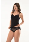 Derya Kurşun İp Askılı Dantelli Atlet Külot Takım 059
