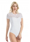 Derya Kurşun Yarım Kol Dantelli Kadın Body 338