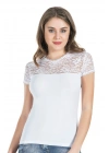 Derya Kurşun Yarım Kol Dantelli Kadın Tişört 240