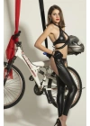 FANTEZİ DERİ MOTOSİKLETÇİ KIZ KOSTÜMÜ SİYAH (MGP6344)