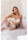 GELİN SET STRAPLEZ SÜTYEN STRİNG VE JARTİYER TAKIM EKRU (MGP32162)