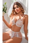 Kadın Seksi Beyaz Dantel Fantezi Kostümü 2123
