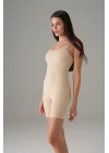 Kadın Ten  Dikişsiz Askılı Tulum Bodysuit 12483
