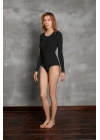 Kadın Uzun Kol %96 Viloft Termal Body Siyah 12453